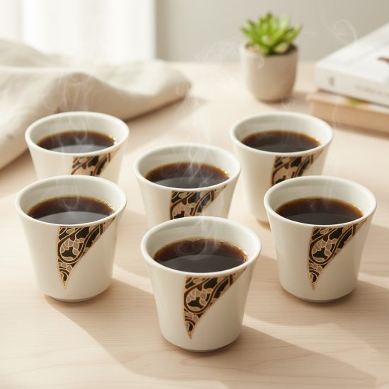 Tea Cup & Saucer & Coffee Cup Set 18 Pcs